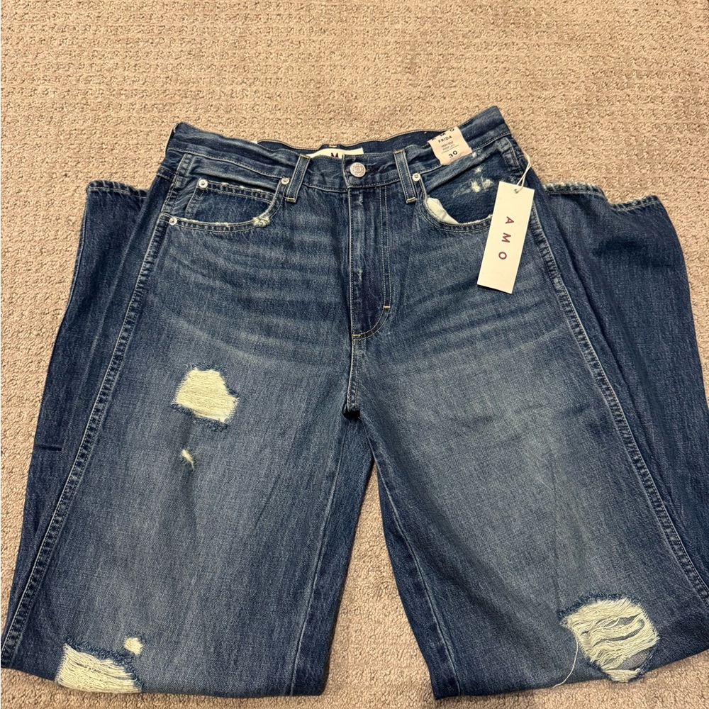 AMO Women's Blue Distressed Jeans